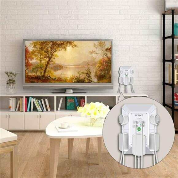 Wall Charger Surge Protector 5 Outlet Extender with 4 USB Charging Ports 3-Sided - Picture 4 of 7